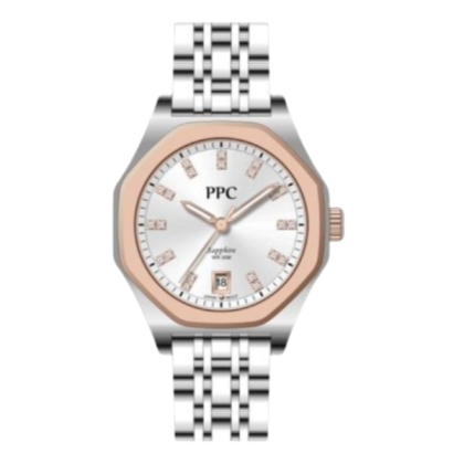 Paris Polo Club PPC-EF26-SR-WE Crystal Hour Markers Stainless Steel Women Watch